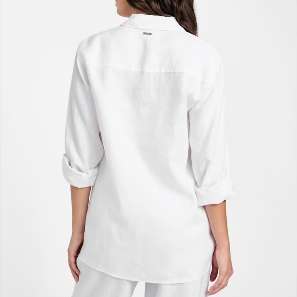 Guess Eco Gen Linen White Button-Up - Picture 3 of 7